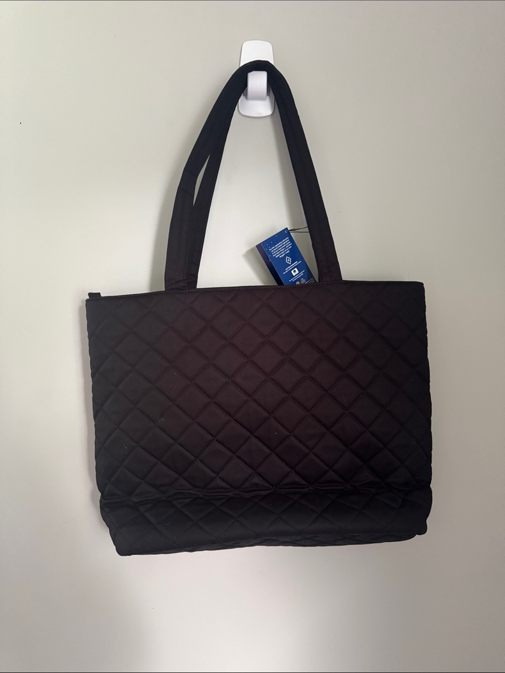Vera Bradley Black Quilted Tote with Colorful Botanical Patch - Picture 4 of 5
